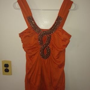 Orange beaded tank